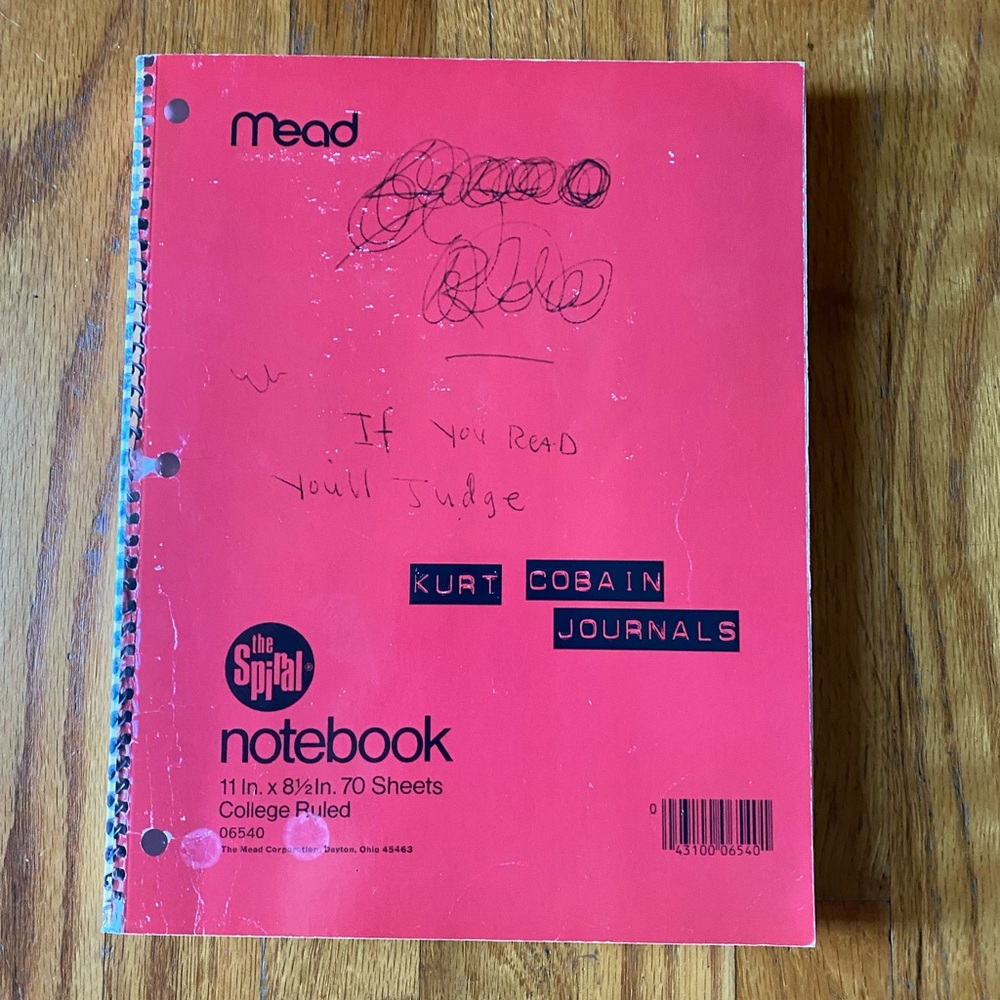 Kurt Cobain’s Notebook - Nirvana 
Kurt Cobain’s ideas and handwritten lyrics